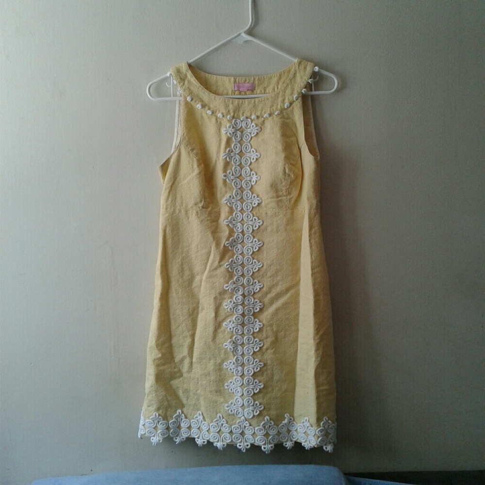 Lilly Pulitzer Yellow Cotton Summer Dress sz6 - Picture 1 of 8
